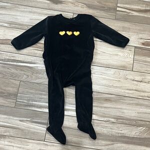 Black Heart-Embellished Kids One Piece footie